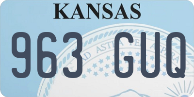 KS license plate 963GUQ