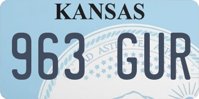 KS license plate 963GUR