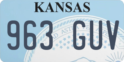 KS license plate 963GUV