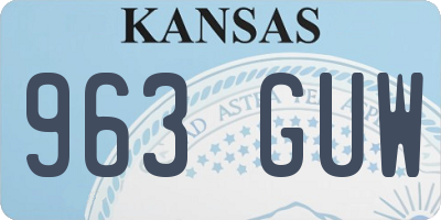 KS license plate 963GUW