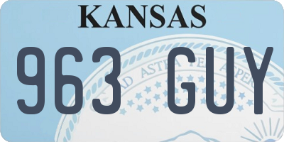 KS license plate 963GUY