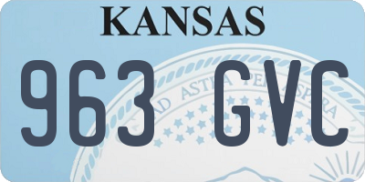 KS license plate 963GVC