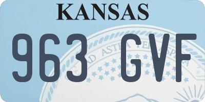 KS license plate 963GVF