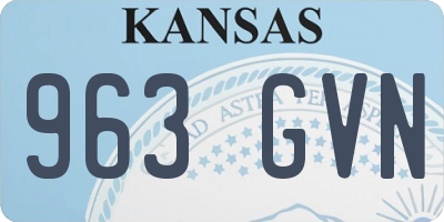 KS license plate 963GVN