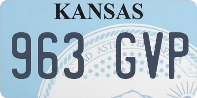 KS license plate 963GVP