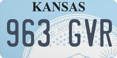 KS license plate 963GVR