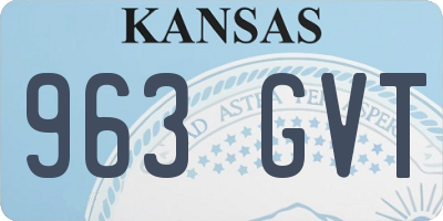 KS license plate 963GVT