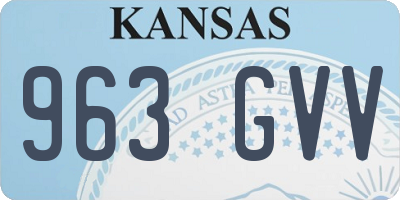 KS license plate 963GVV