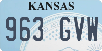 KS license plate 963GVW