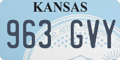 KS license plate 963GVY