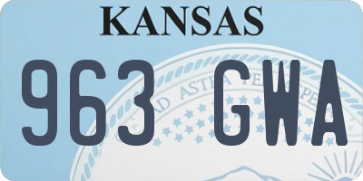 KS license plate 963GWA