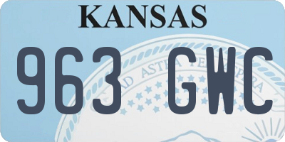 KS license plate 963GWC