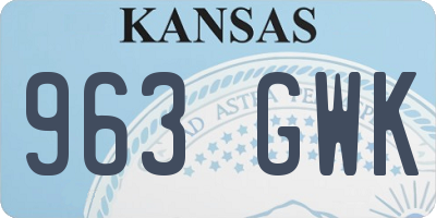 KS license plate 963GWK