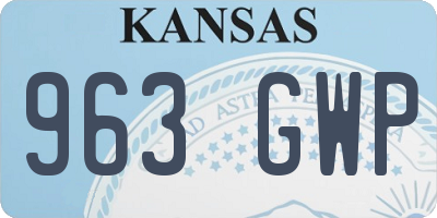 KS license plate 963GWP