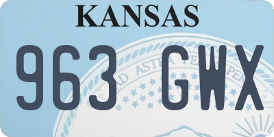 KS license plate 963GWX