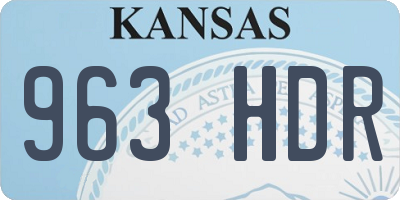 KS license plate 963HDR