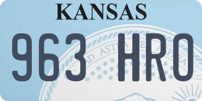 KS license plate 963HRO