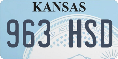 KS license plate 963HSD