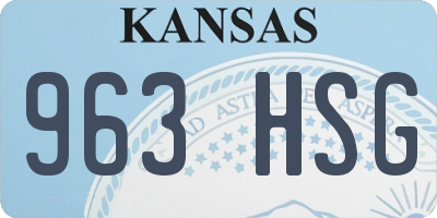 KS license plate 963HSG