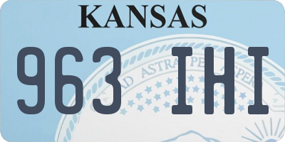 KS license plate 963IHI