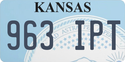 KS license plate 963IPT