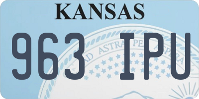 KS license plate 963IPU