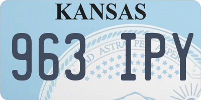 KS license plate 963IPY