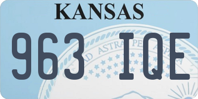 KS license plate 963IQE