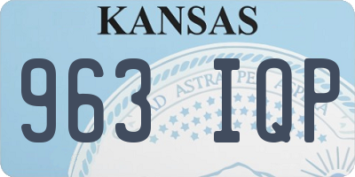 KS license plate 963IQP