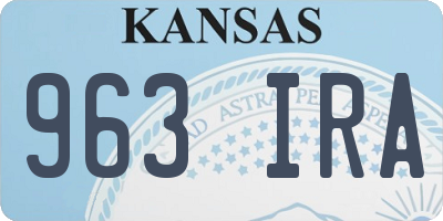 KS license plate 963IRA
