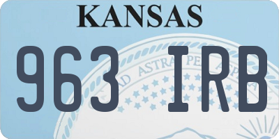 KS license plate 963IRB