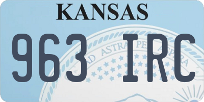 KS license plate 963IRC