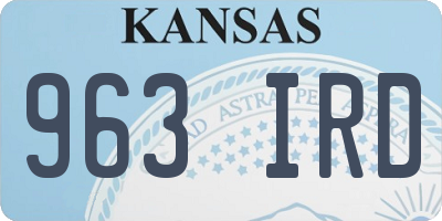 KS license plate 963IRD