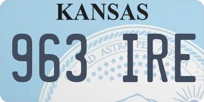 KS license plate 963IRE