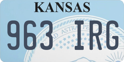 KS license plate 963IRG