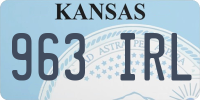 KS license plate 963IRL
