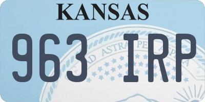 KS license plate 963IRP