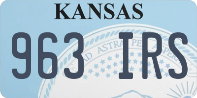 KS license plate 963IRS