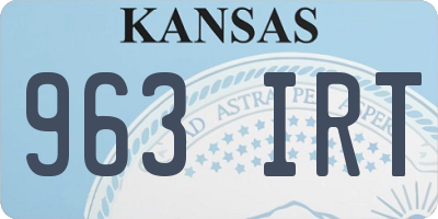 KS license plate 963IRT