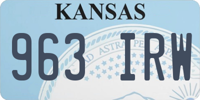 KS license plate 963IRW