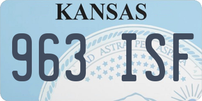 KS license plate 963ISF