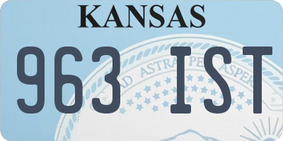 KS license plate 963IST