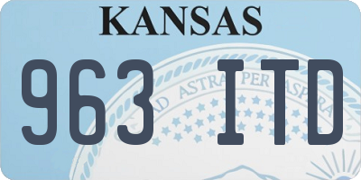 KS license plate 963ITD