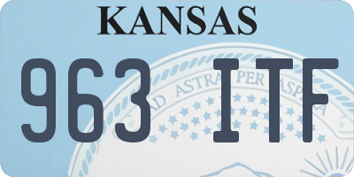 KS license plate 963ITF