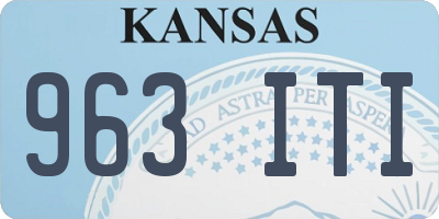 KS license plate 963ITI