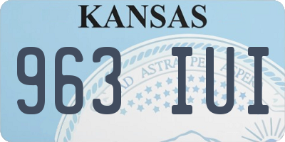 KS license plate 963IUI
