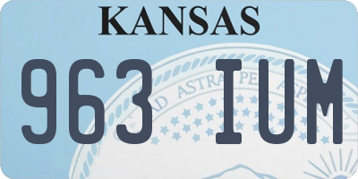KS license plate 963IUM