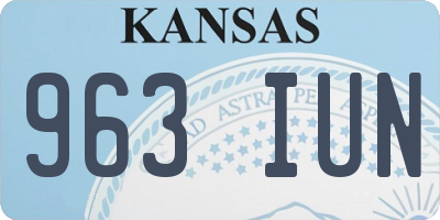KS license plate 963IUN