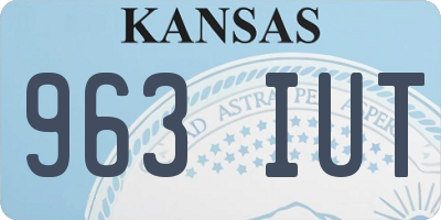 KS license plate 963IUT