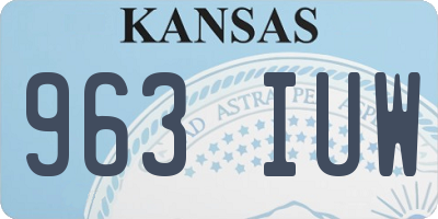 KS license plate 963IUW